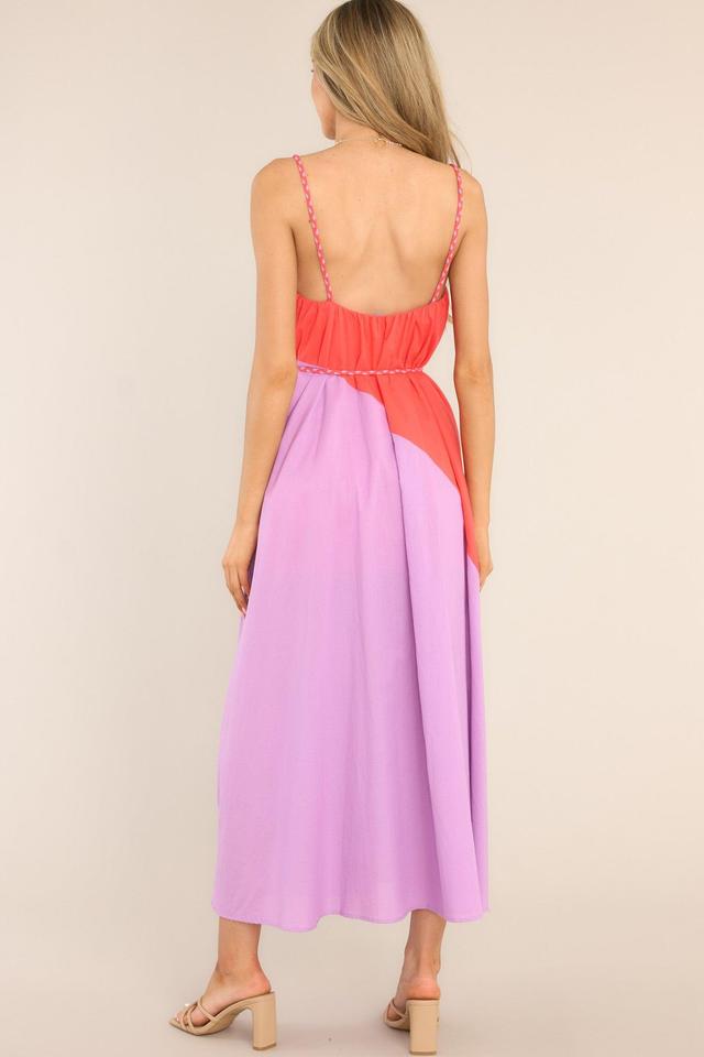 MINKPINK Cartagena Red Color Block Maxi Dress Product Image