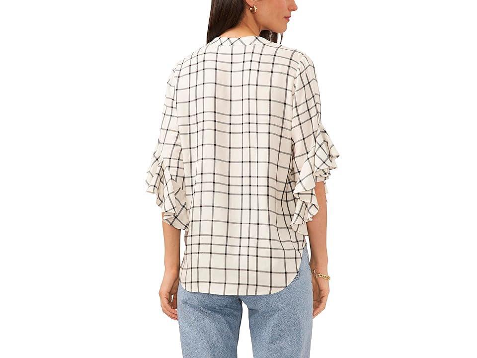 Vince Camuto Pin Tuck Ruffle Sleeve Blouse (Rich ) Women's Clothing Product Image