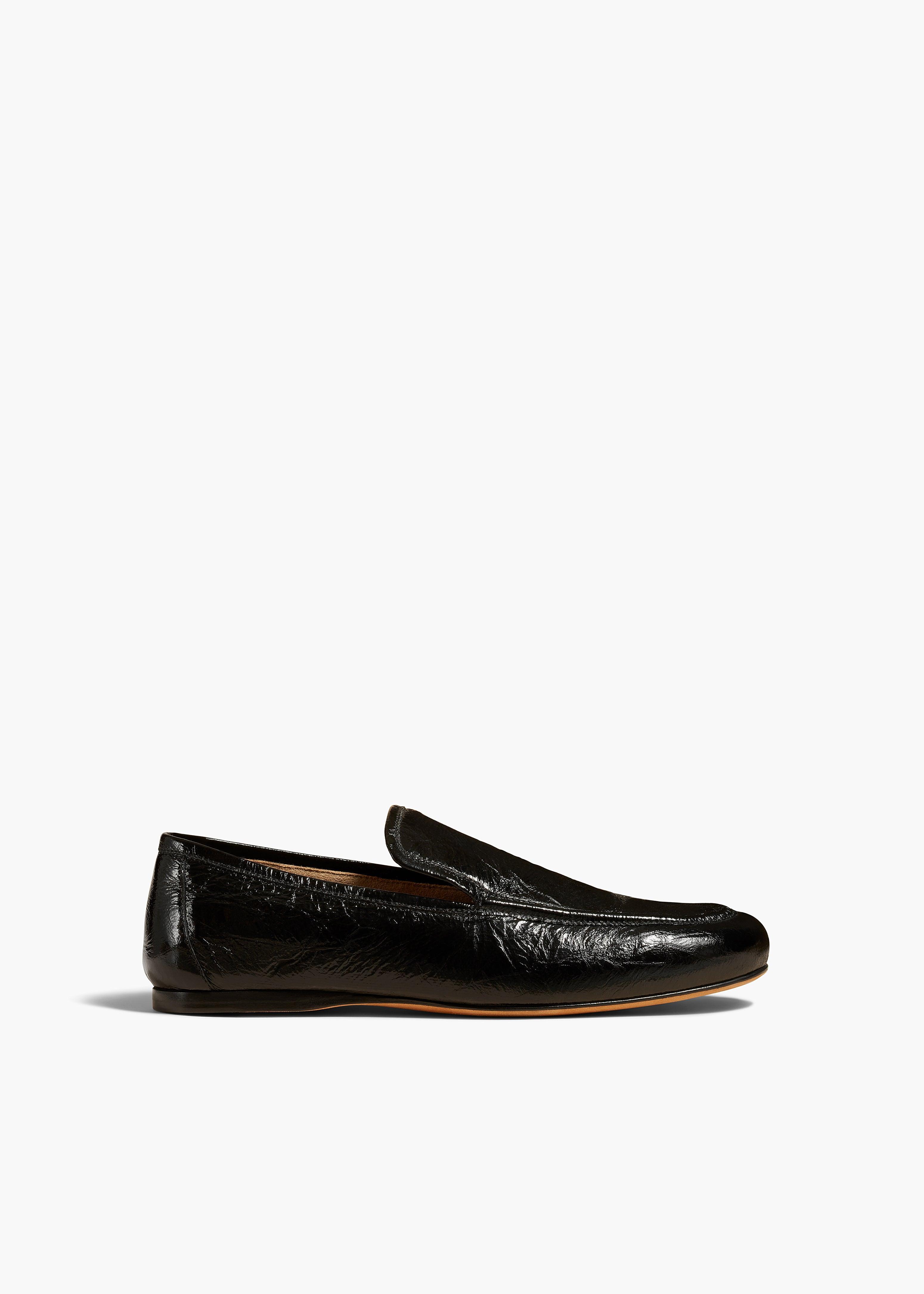 Alessia Loafer in Black Crinkled Leather Product Image