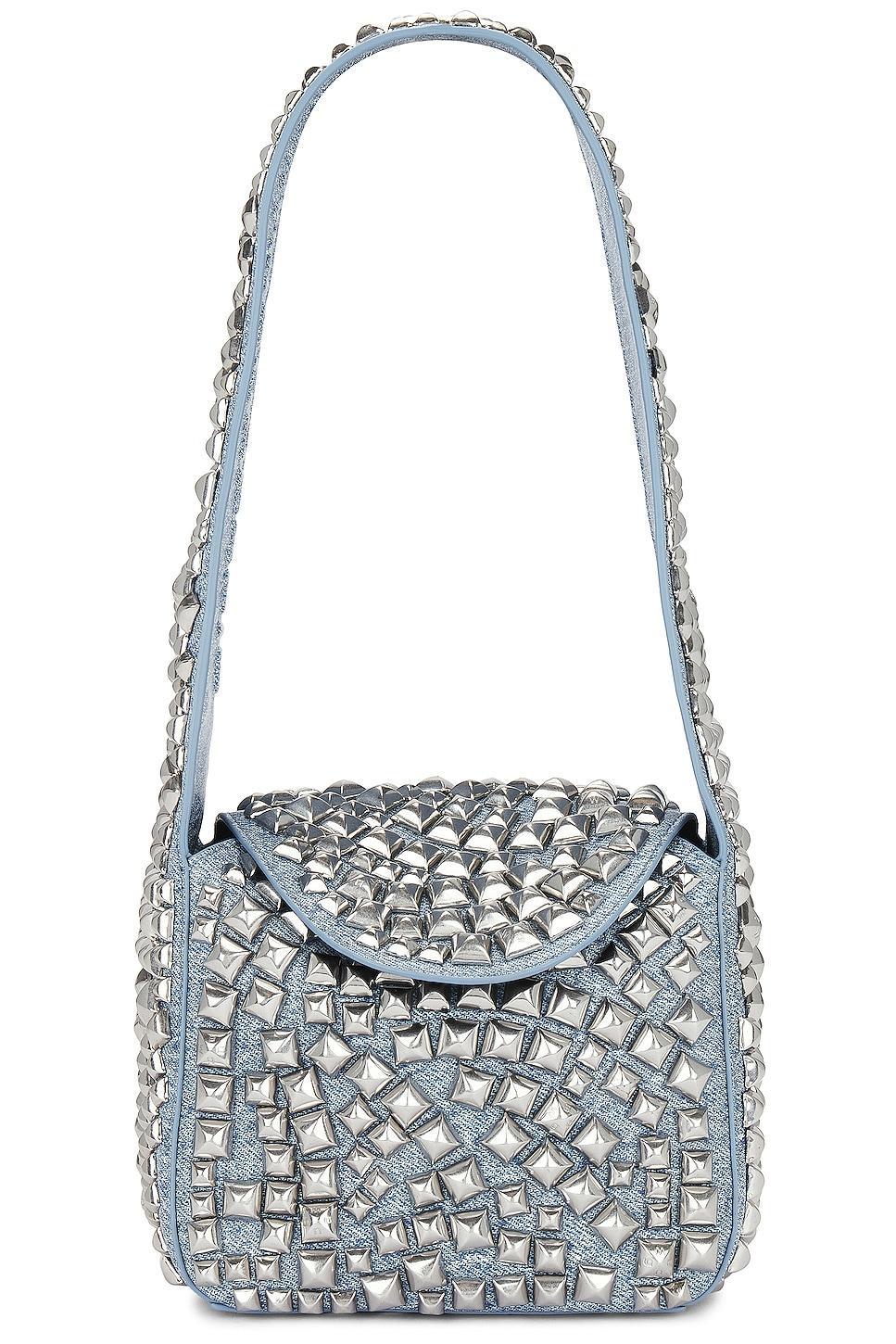 Alexander Wang Spiked Small Hobo Bag in Blue Product Image