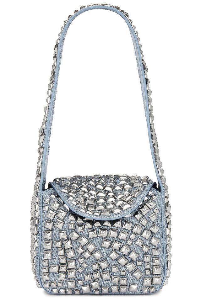 Alexander Wang Spiked Small Hobo Bag in Blue Product Image