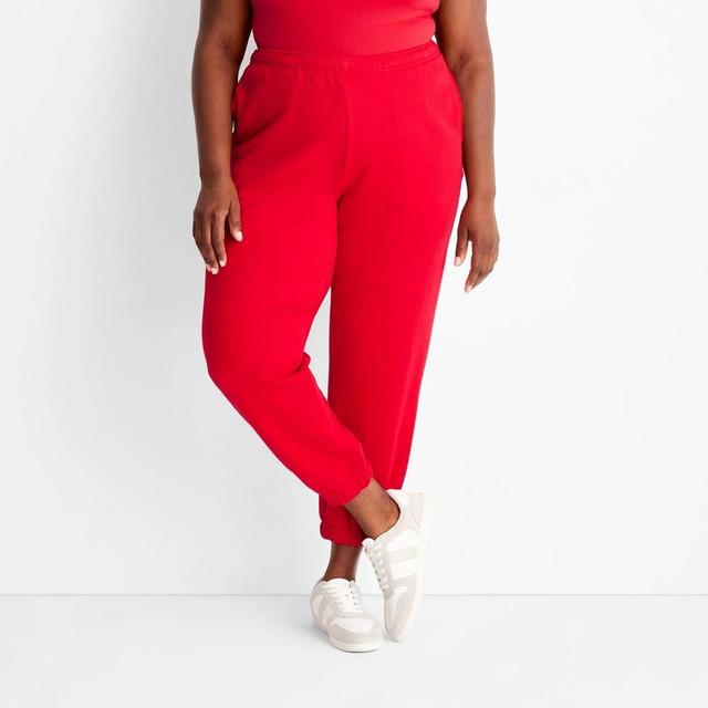 Womens Leisure Studio Mid-Rise Essential Joggers - Universal Thread Red 1X Product Image