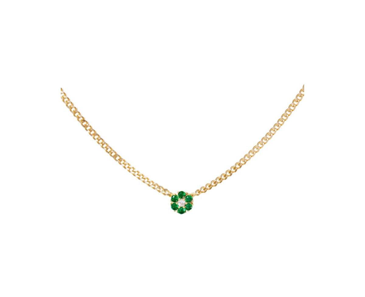 Womens 14K Gold Plated Flower Necklace Product Image