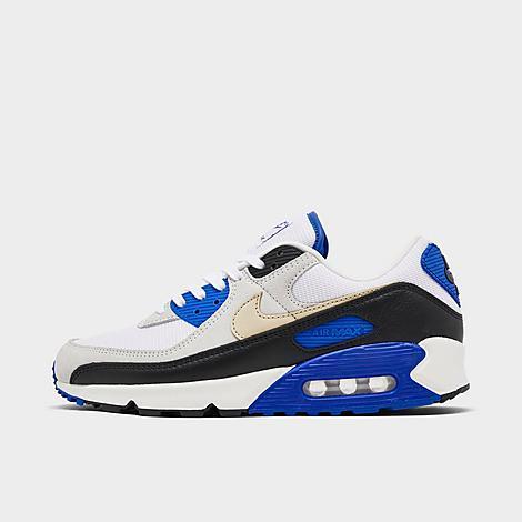 Nike Mens Nike Air Max 90 Premium - Mens Running Shoes White/Khaki/Blue Product Image