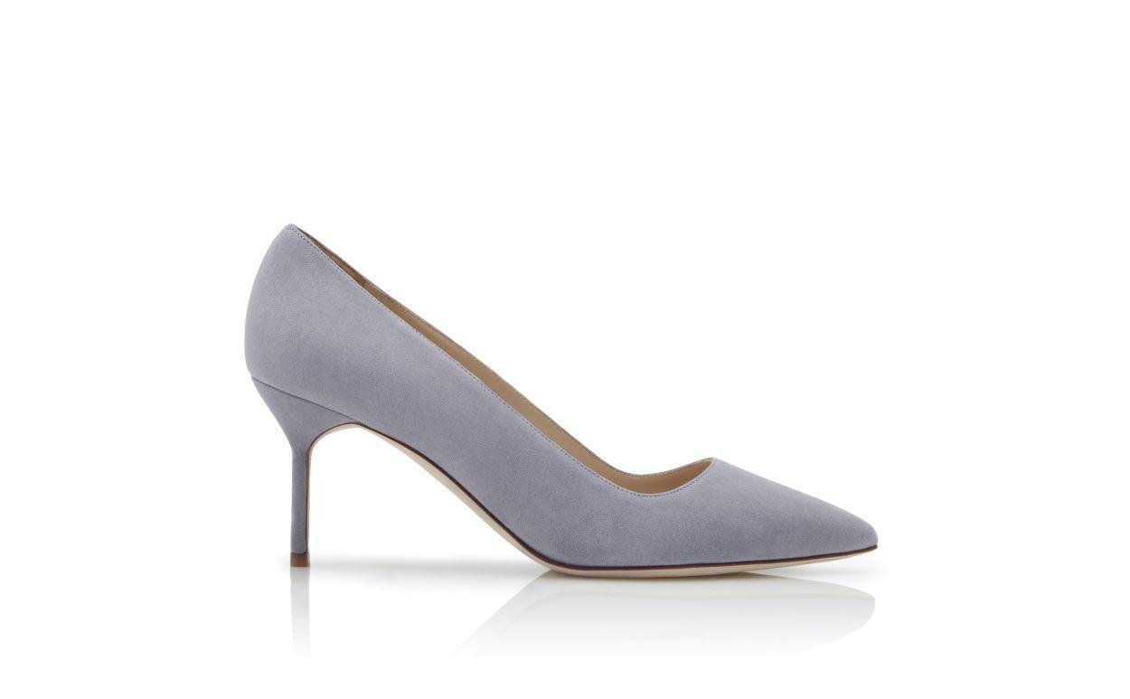 BB 70 Light Grey Suede Pointed Toe Pumps Product Image