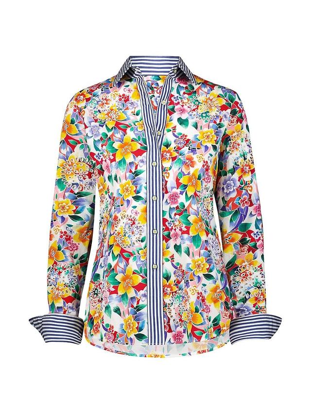 Womens Priscilla Long-Sleeve Floral Shirt Product Image