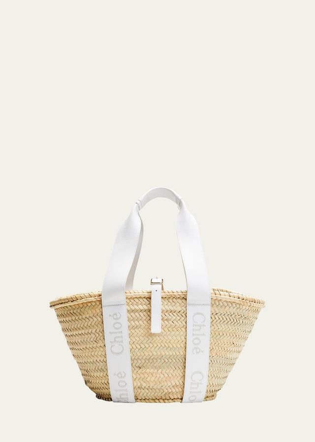 Sense Basket Bag in Raffia and Leather Product Image