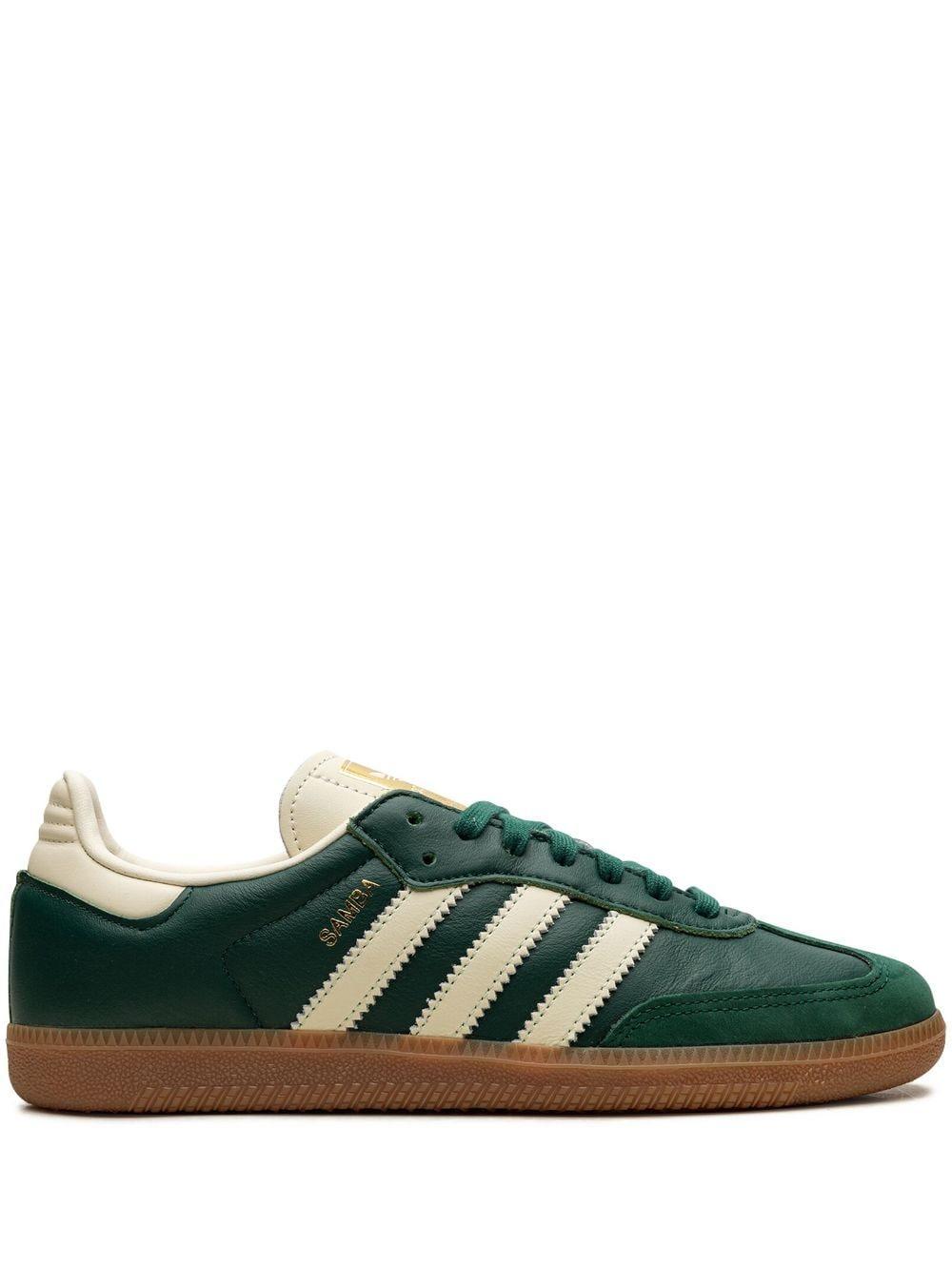 ADIDAS ORIGINALS Adidas Womens Collegiate Green Cream W Samba Og Logo-embellished Leather Low-top Trainers Product Image