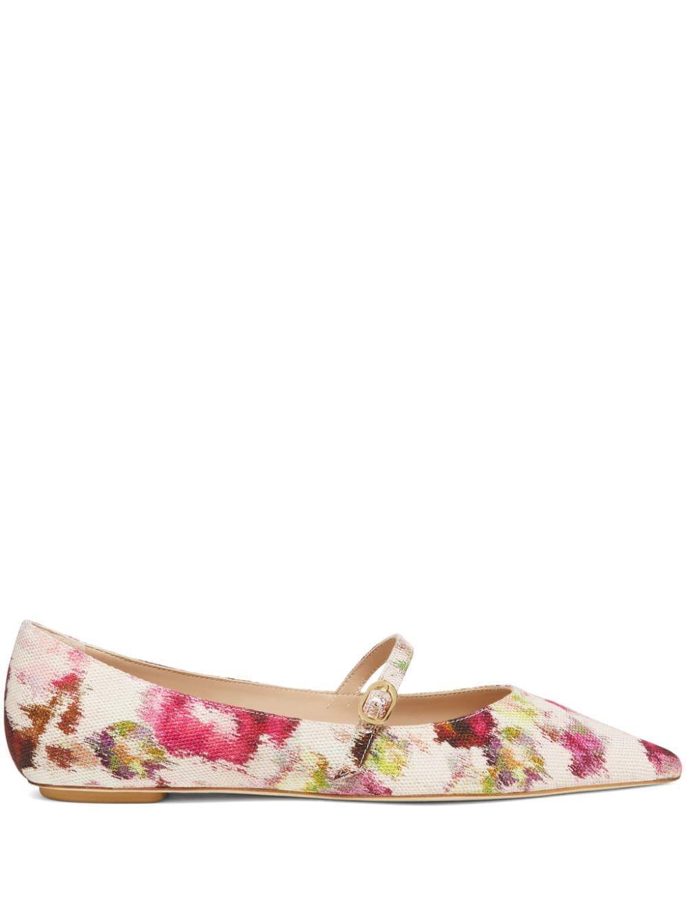 Emilia Abstract Mary Jane Ballerina Flats In Neutrals Product Image