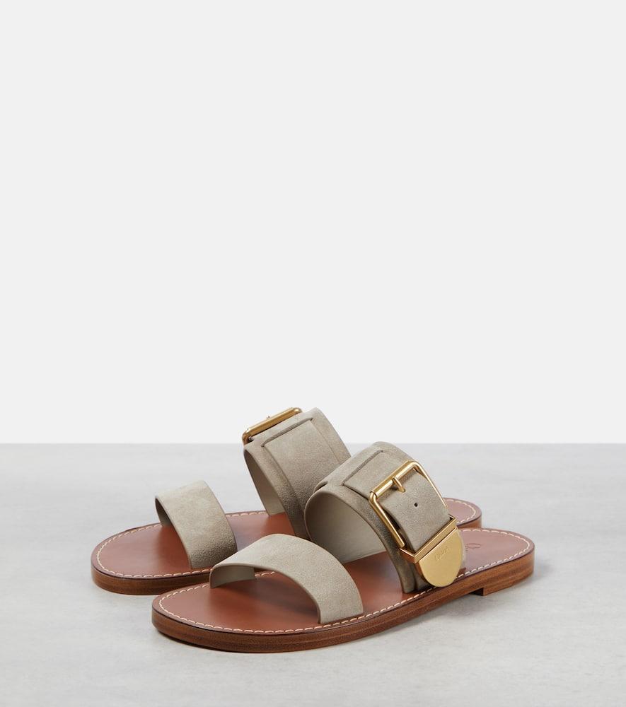 CHLOÉ Rebecca Suede Sandals In Beige Product Image