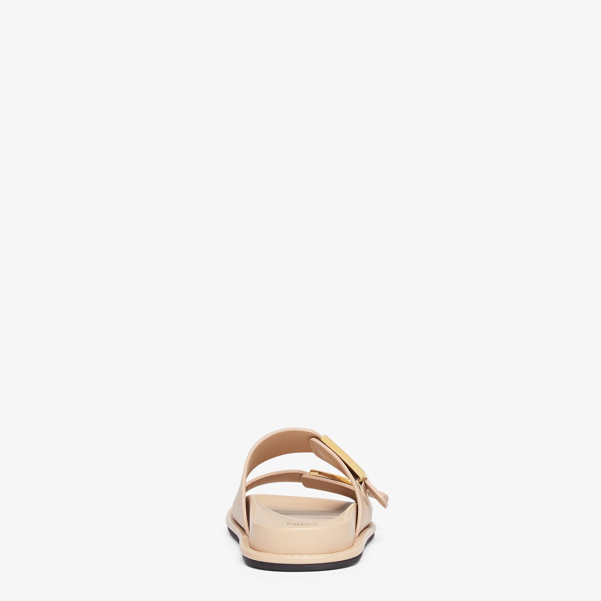 Fendi FeelBeige leather slides Product Image