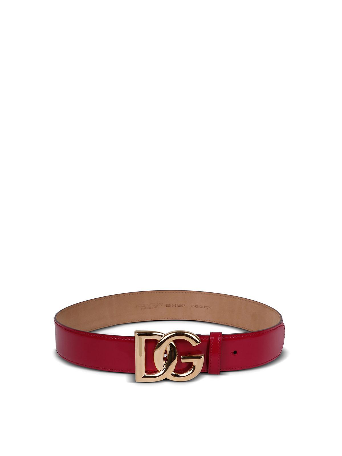 DOLCE & GABBANA Belt With Crossed Dg Logo In Pink Product Image