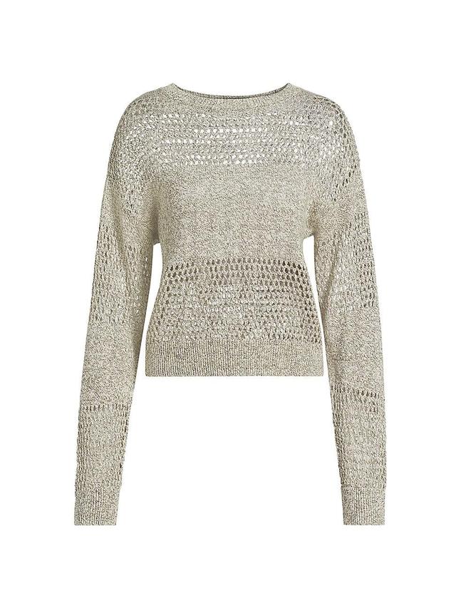 Womens Linen & Cotton-Blend Open-Knit Sweater Product Image