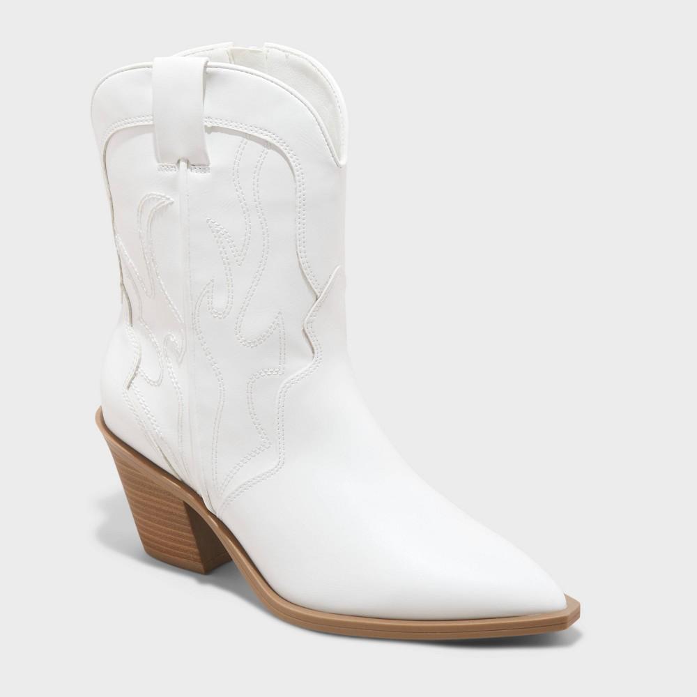 Womens Jacey Western Ankle Boots - Universal Thread White 6.5 Product Image