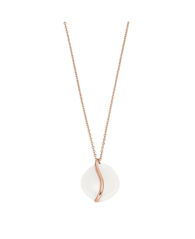 Skagen Womens Sofie Sea Glass White Organic-Shaped Pendant Necklace, SKJ1813791 - Rose Gold Product Image