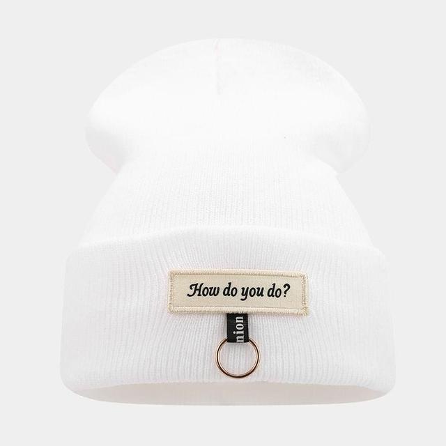 Lettering Applique Beanie Product Image