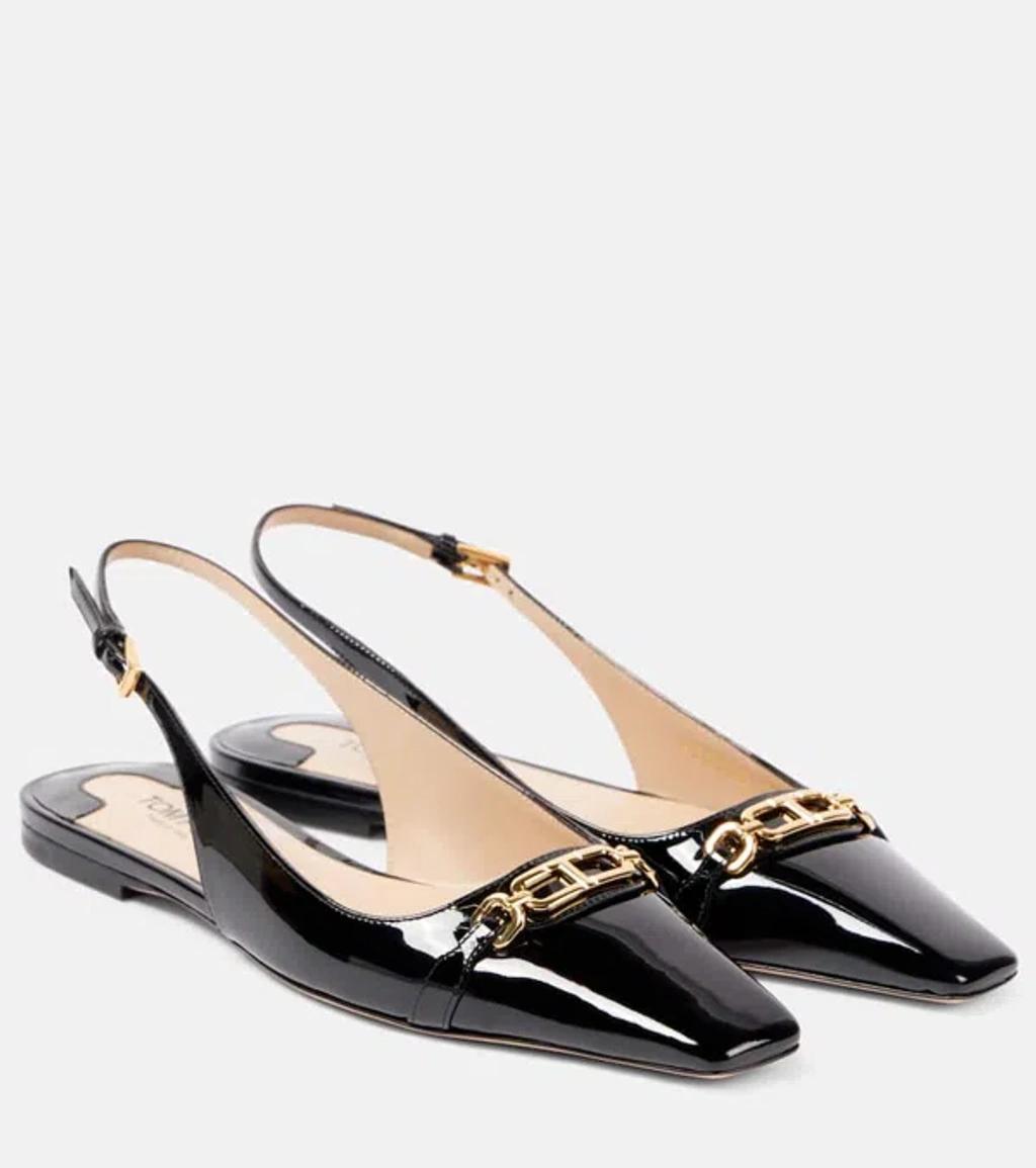 TOM FORD 5mm Whitney Patent Leather Slingbacks In Black Product Image