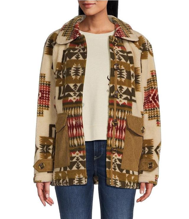 Pendleton Chief Joseph Pattern Berber Fleece Point Collar Patch Pocket Barn Coat Product Image