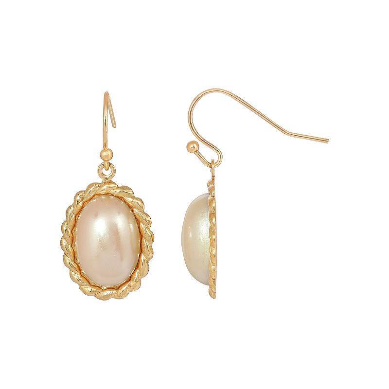 2028 Imitation Pearl Oval Drop Earrings Product Image