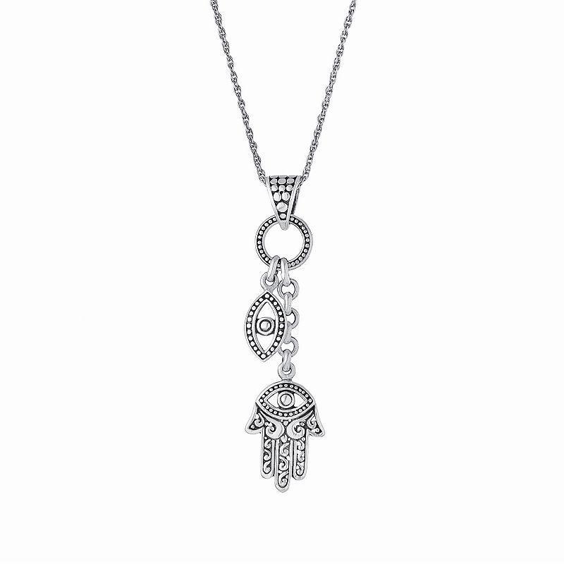 Athra NJ Inc Sterling Silver Hamsa Pendant Chain Necklace, Womens Product Image