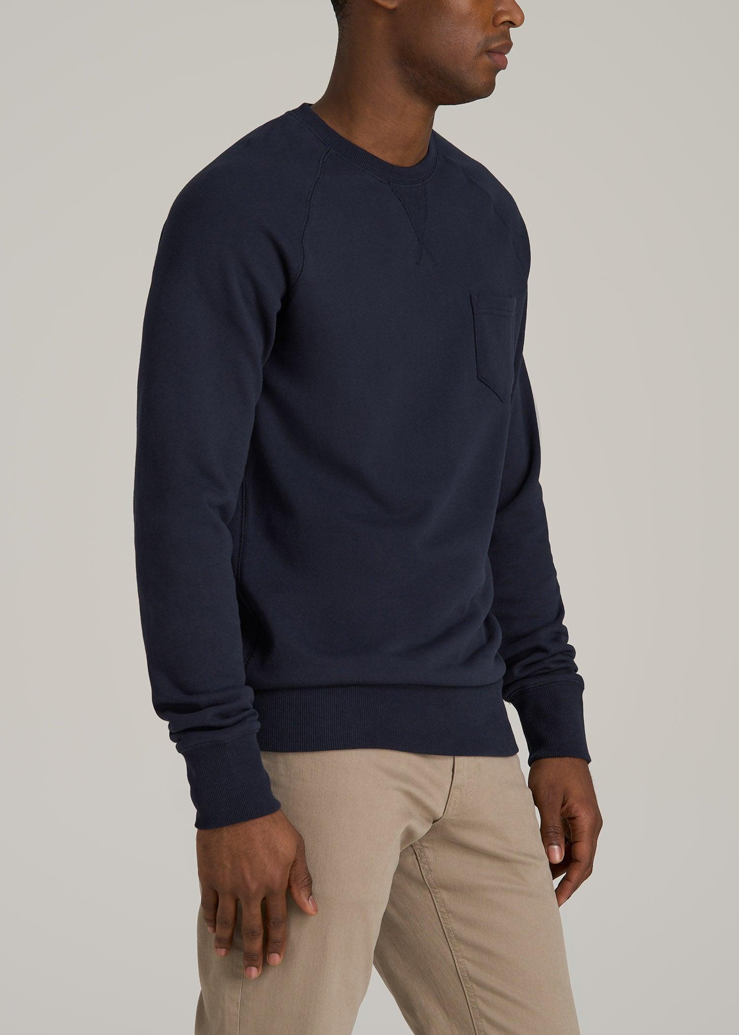 Wearever 2.0 French Terry Crewneck Sweatshirt for Tall Men in Evening Blue Male Product Image