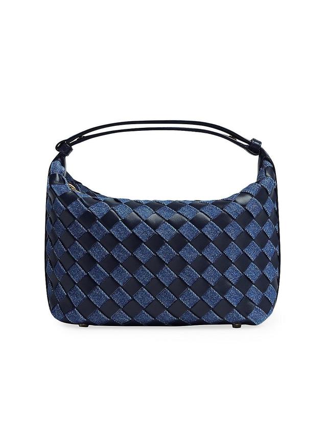 Womens Mini Wallace Denim & Leather Shoulder Bag Product Image