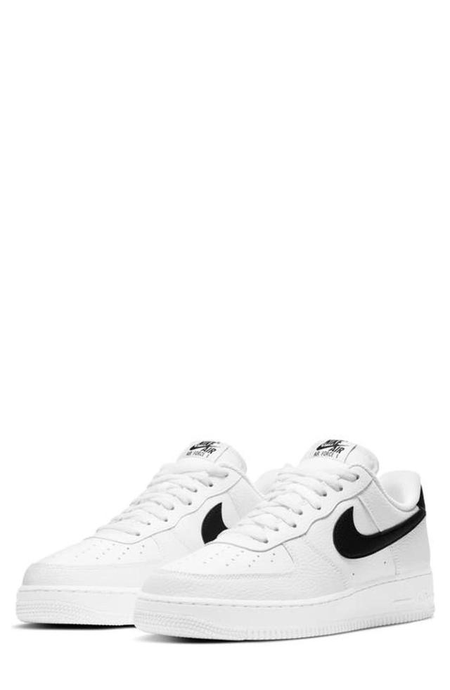 NIKE Air Force 1 White And Black Leather Sneaker Product Image