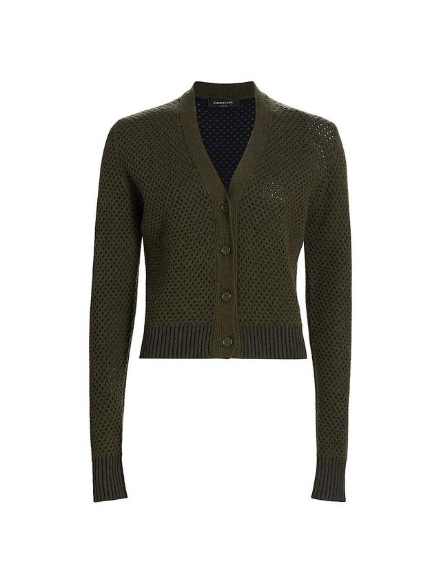 Womens Mesh Wool-Blend Cardigan Product Image