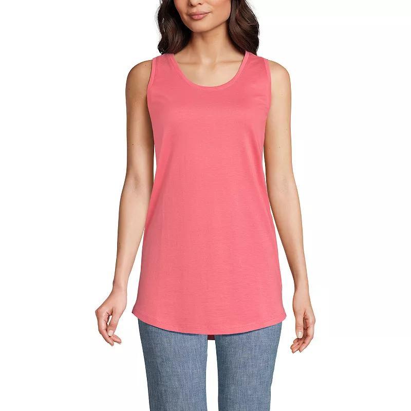 Petite Lands End Supima Cotton Scoopneck Tunic Tank Top, Womens Product Image