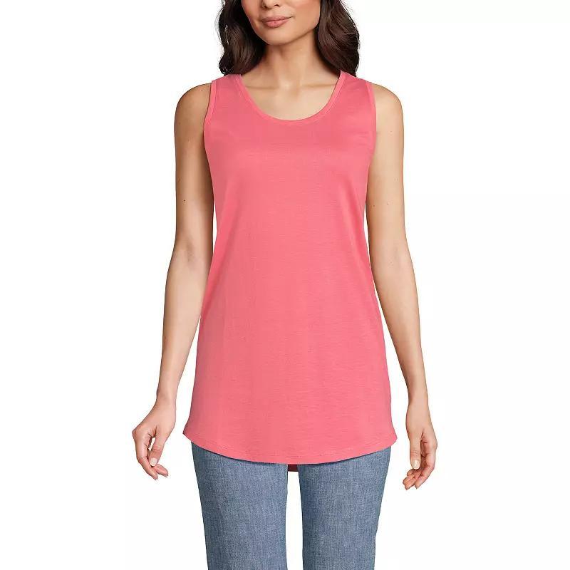 Petite Lands End Supima Cotton Scoopneck Tunic Tank Top, Womens Product Image