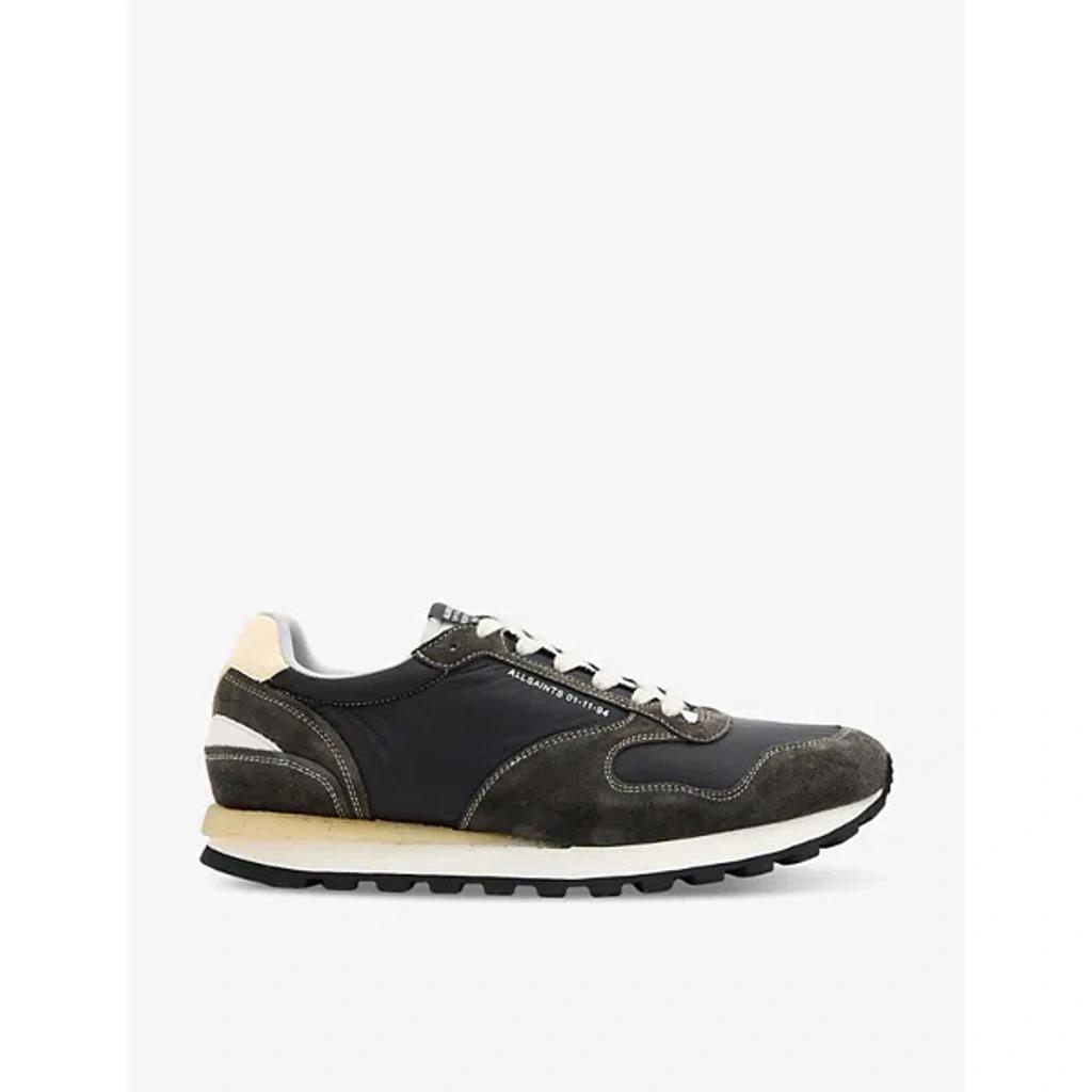 ALLSAINTS Rimini Panelled Woven-blend Low-top Trainers In Grey/black Product Image