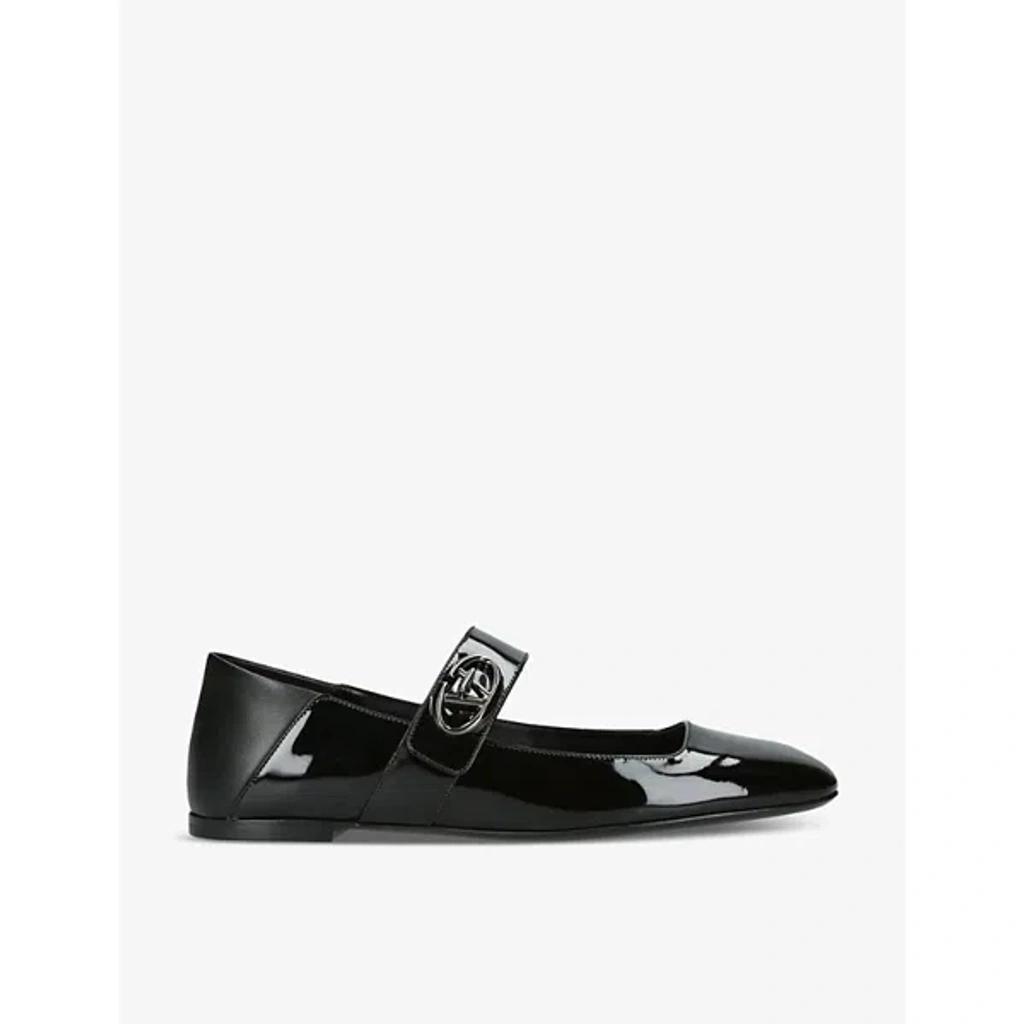 Womens Black Vlogo Locker Patent-leather Pumps Product Image