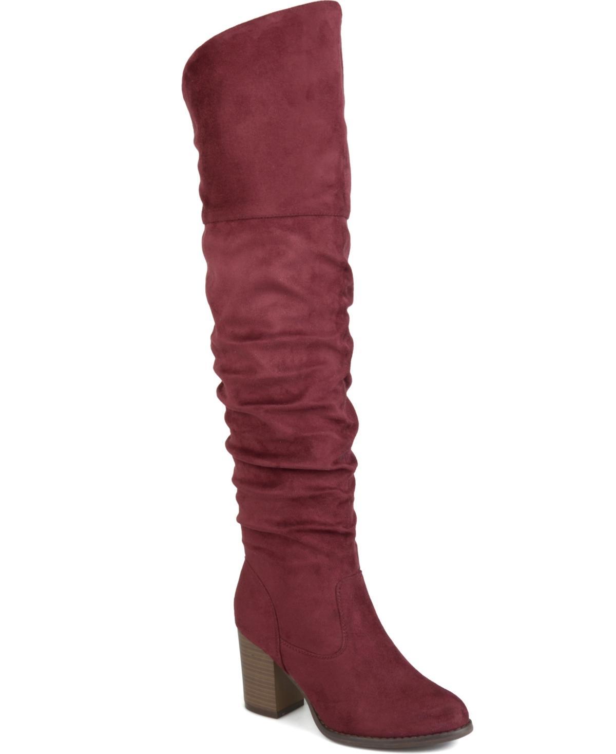 Journee Collection Womens Kaison Stacked Heel Over The Knee Boots Product Image