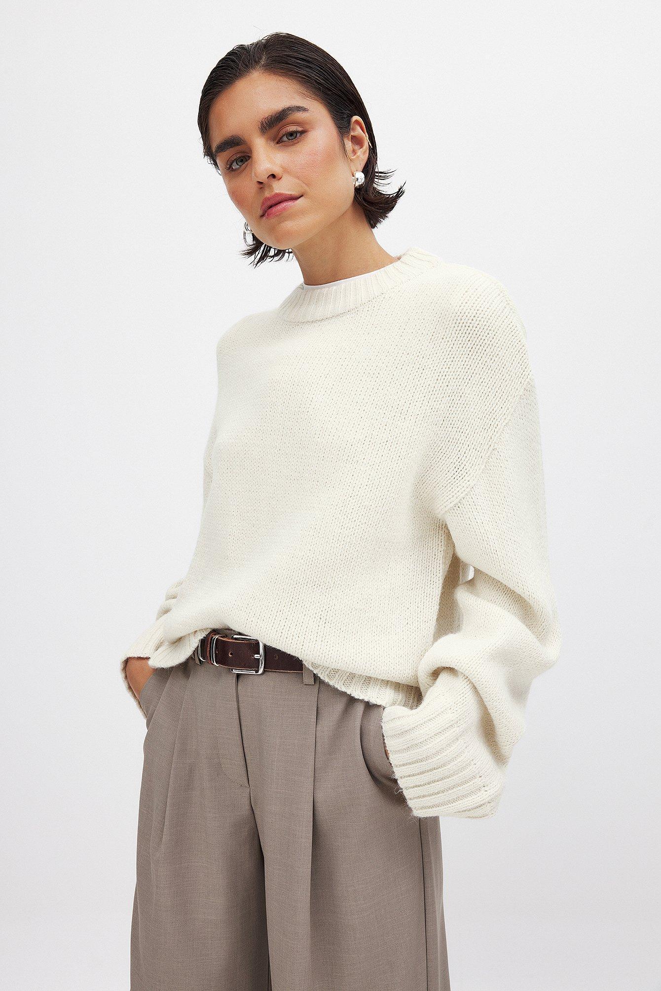 Round Neck Knitted Sweater Product Image