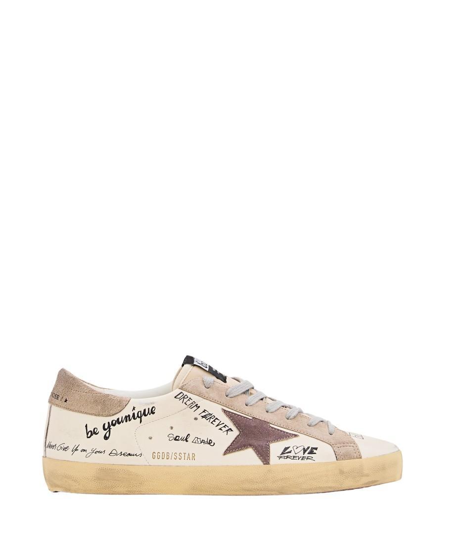 GOLDEN GOOSE Super Star Nappa Upper Nylon Tongue Suede Star And Heel In White Product Image