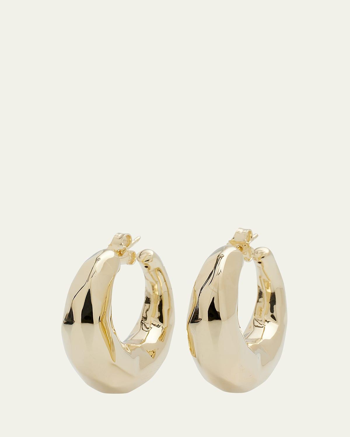 Womens Disco 14K Yellow Gold Hoop Earrings Product Image