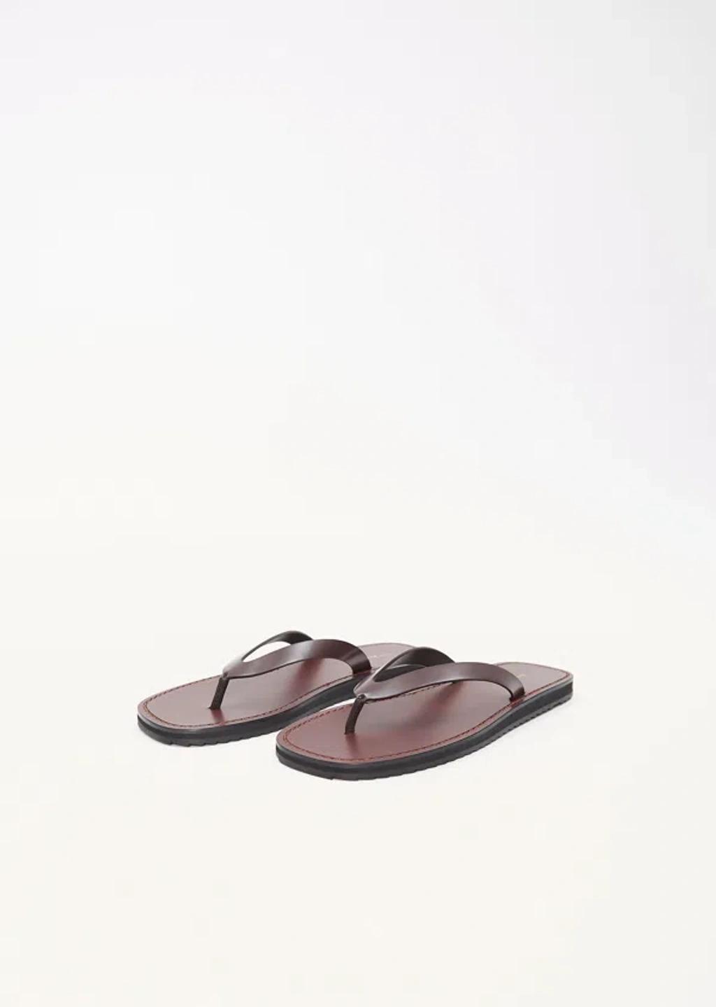 THE ROW City Leather Flip Flops In Bordeaux Product Image