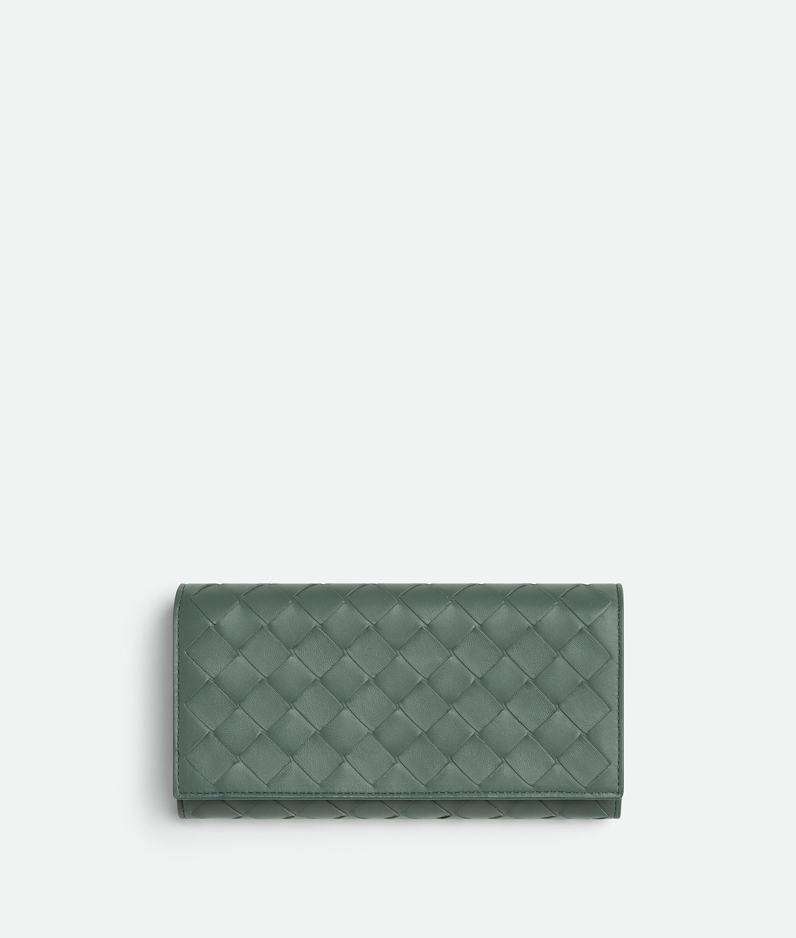 Women's Intrecciato Large Flap Wallet in Aloe Product Image