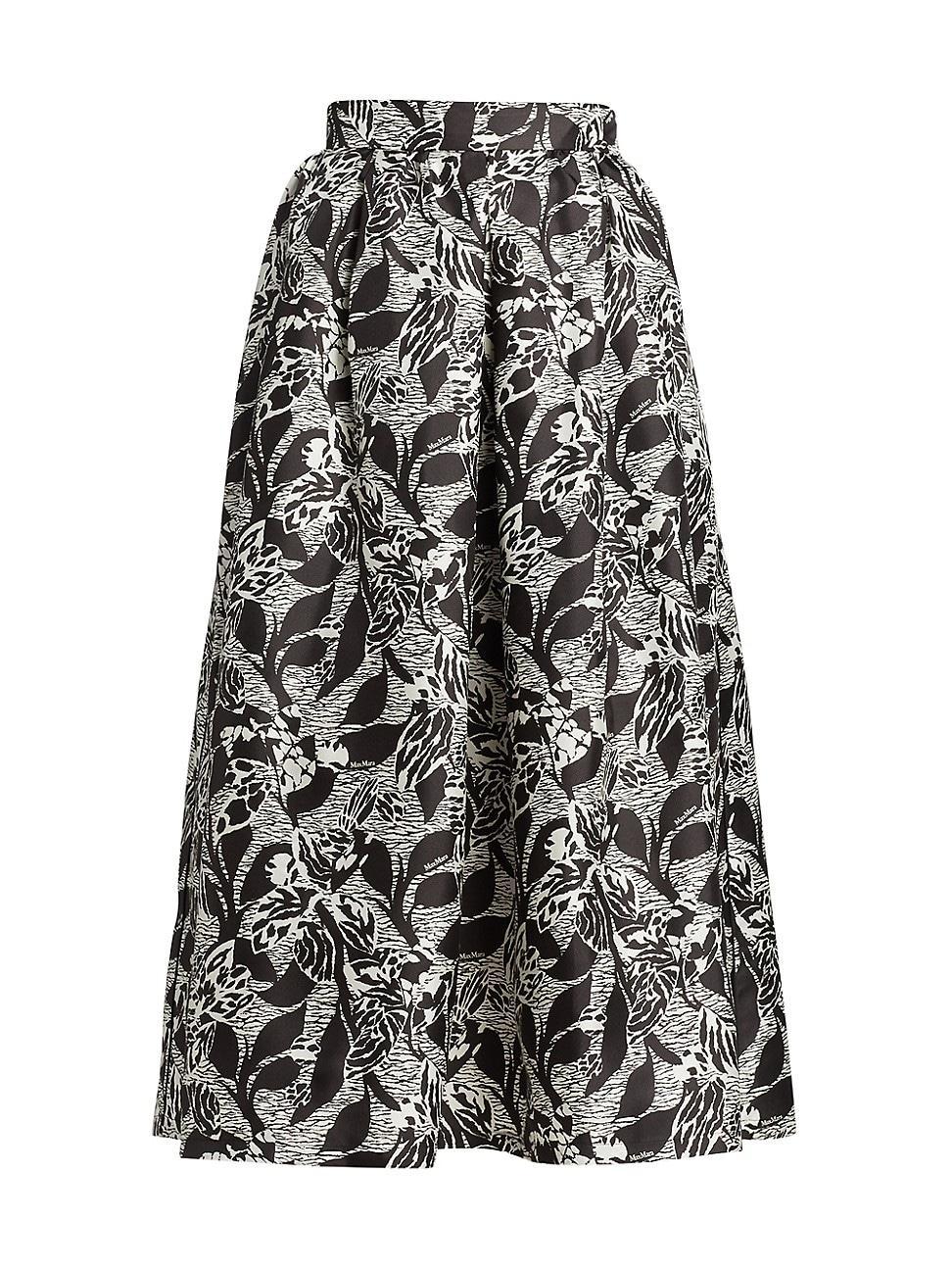 Womens Rotondo Leaf-Print Midi-Skirt product image