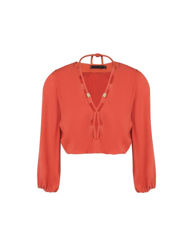 Ino Long Sleeve Blouse (exchange only) - Brick Product Image