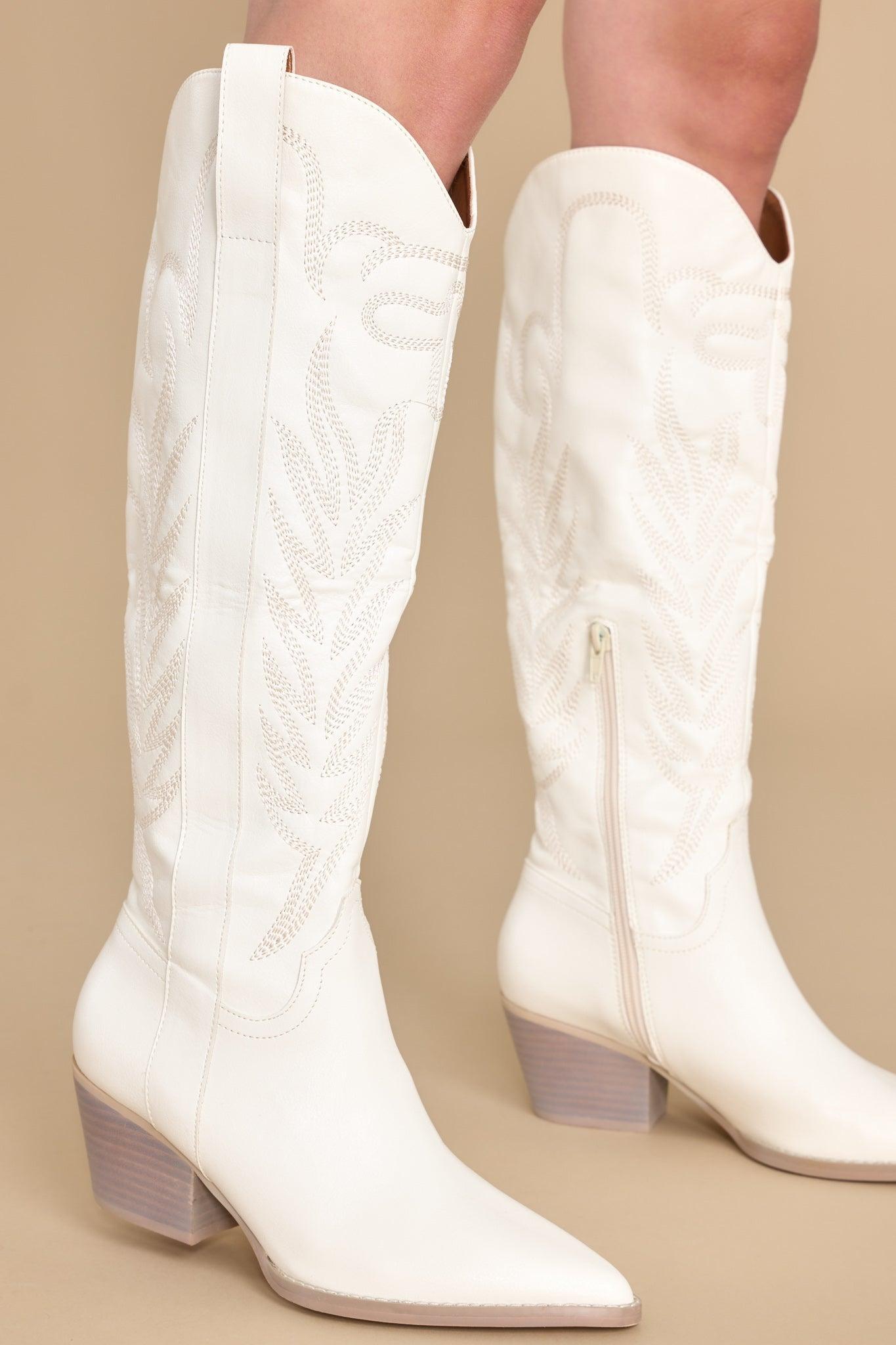 Bring The Sass White Boots Product Image