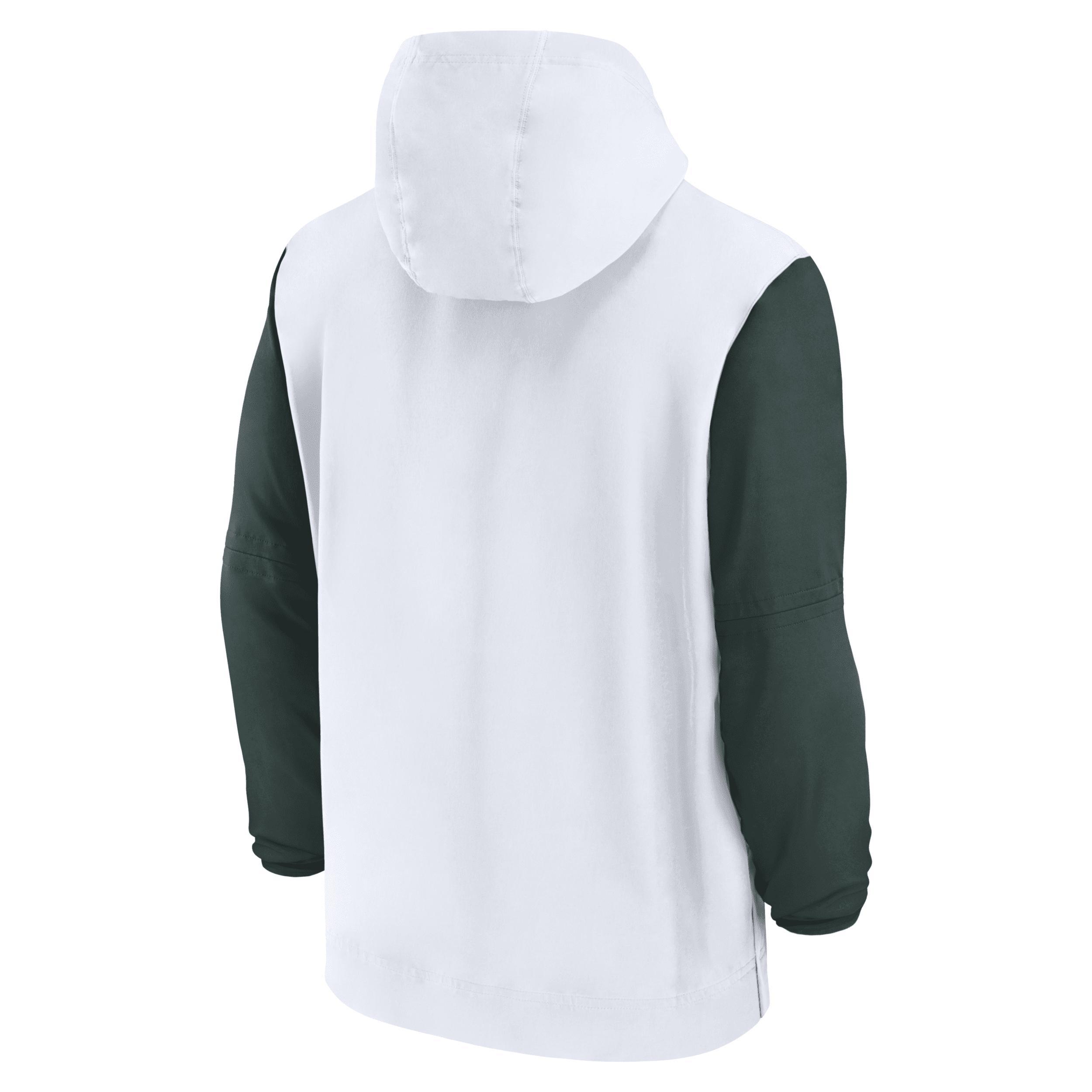 Michigan State Spartans Sideline Pre-Game Player Nike Men's College 1/2-Zip Hooded Jacket Product Image