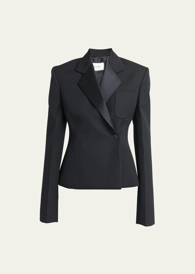 Womens Wool Tailored Blazer Product Image