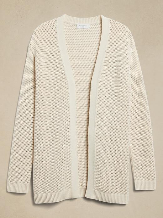 Open-Stitch Cardigan Sweater Product Image