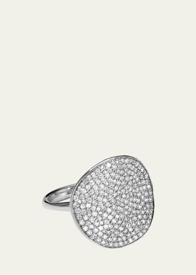 Large Flower Ring in Sterling Silver with Diamonds Product Image