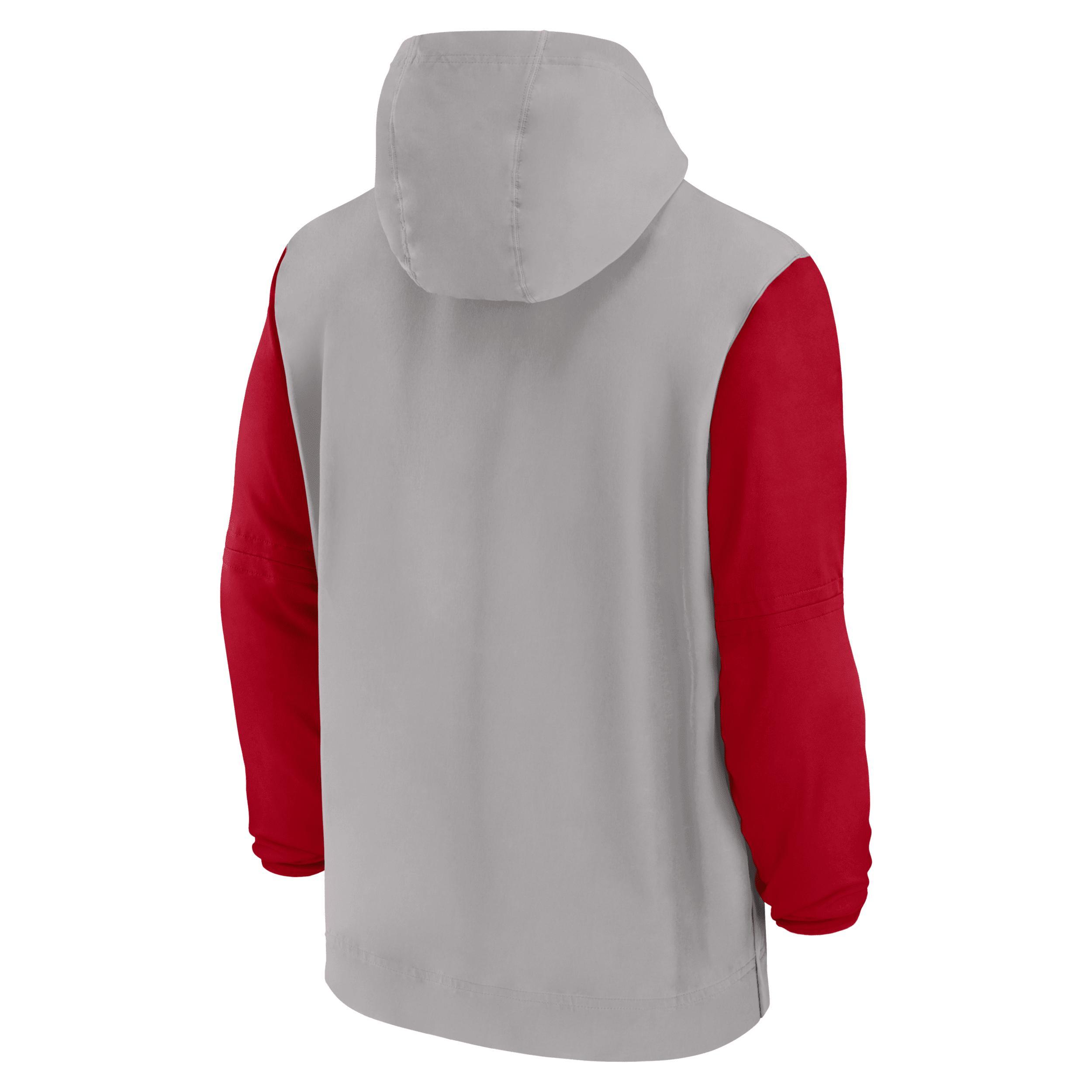 Ohio State Buckeyes Sideline Pre-Game Player Nike Men's College 1/2-Zip Hooded Jacket Product Image