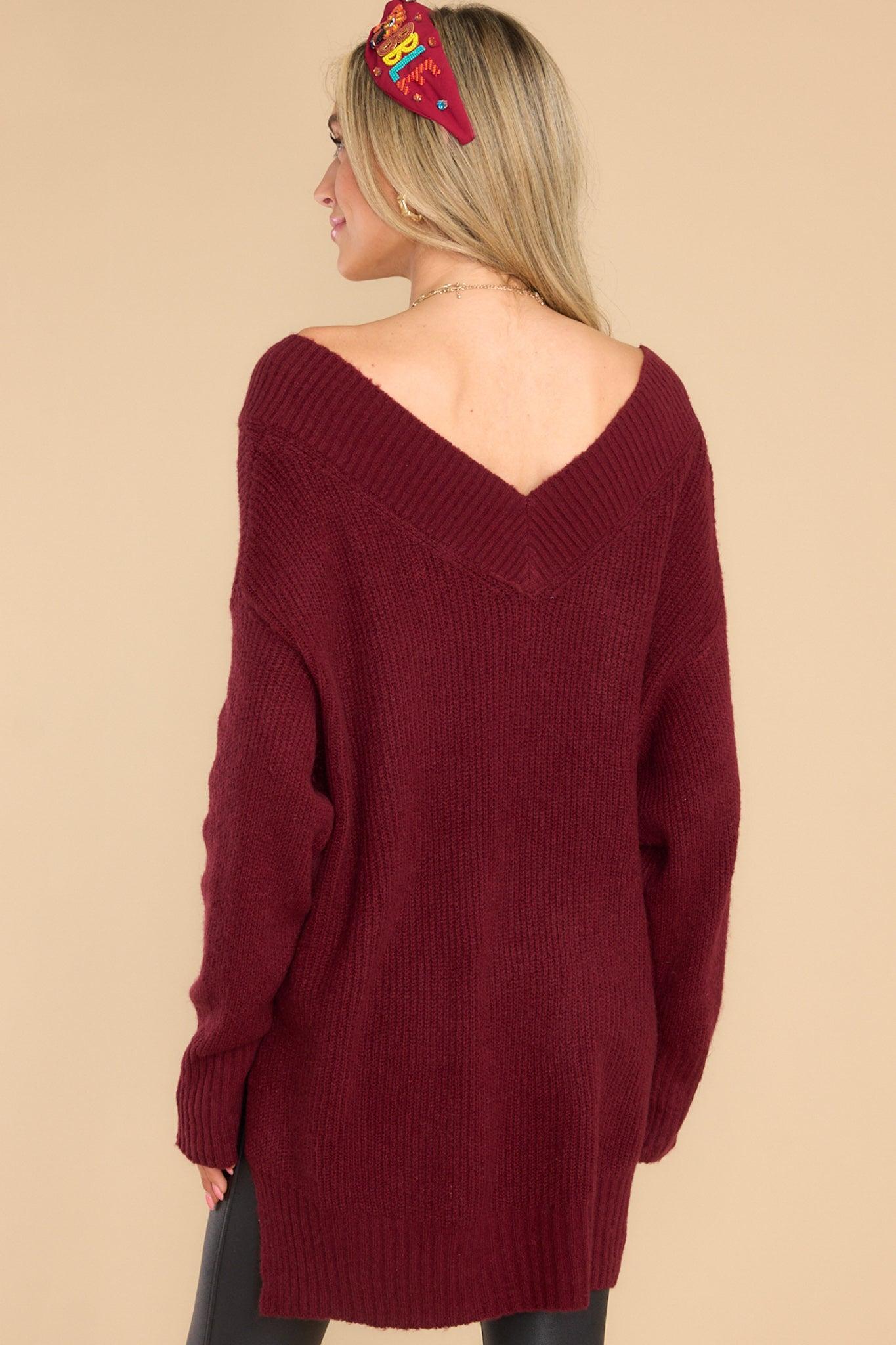 Together Again Burgundy Sweater Product Image