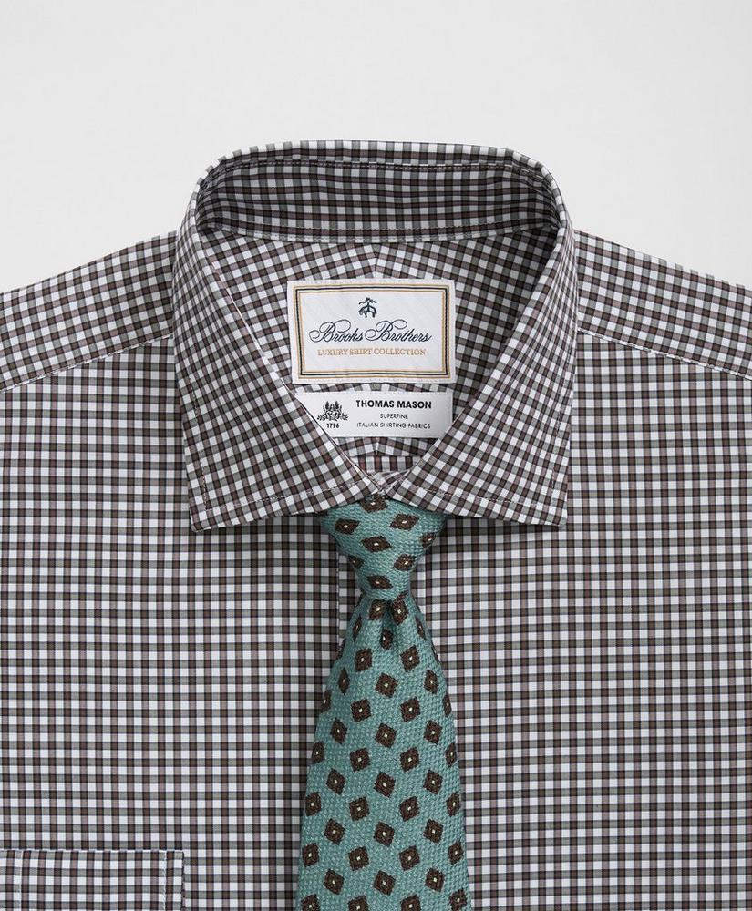 Brooks Brothers X Thomas Mason® Cotton English Collar, Checked Dress Shirt Product Image