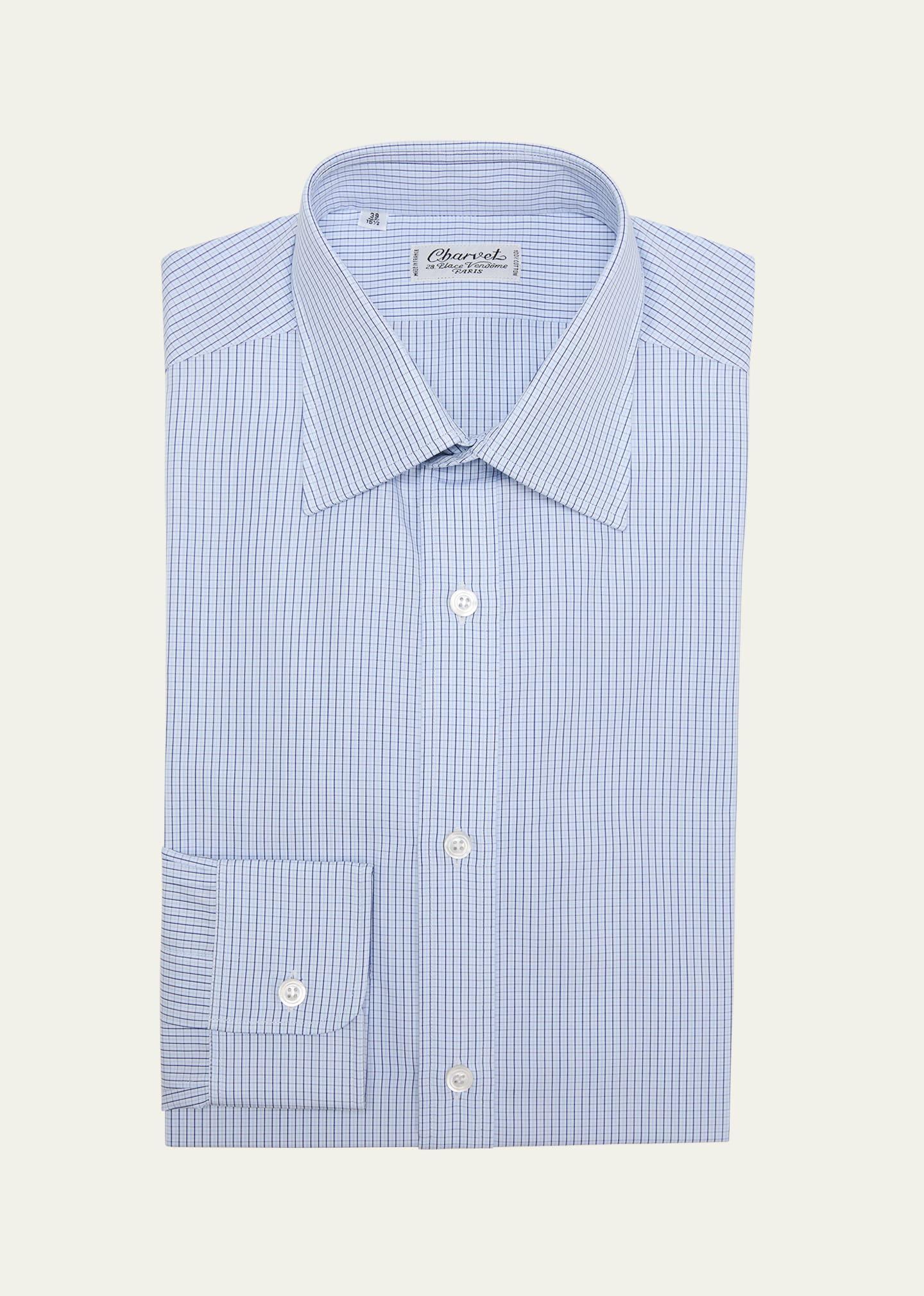 Mens Cotton Mini-Check Dress Shirt product image