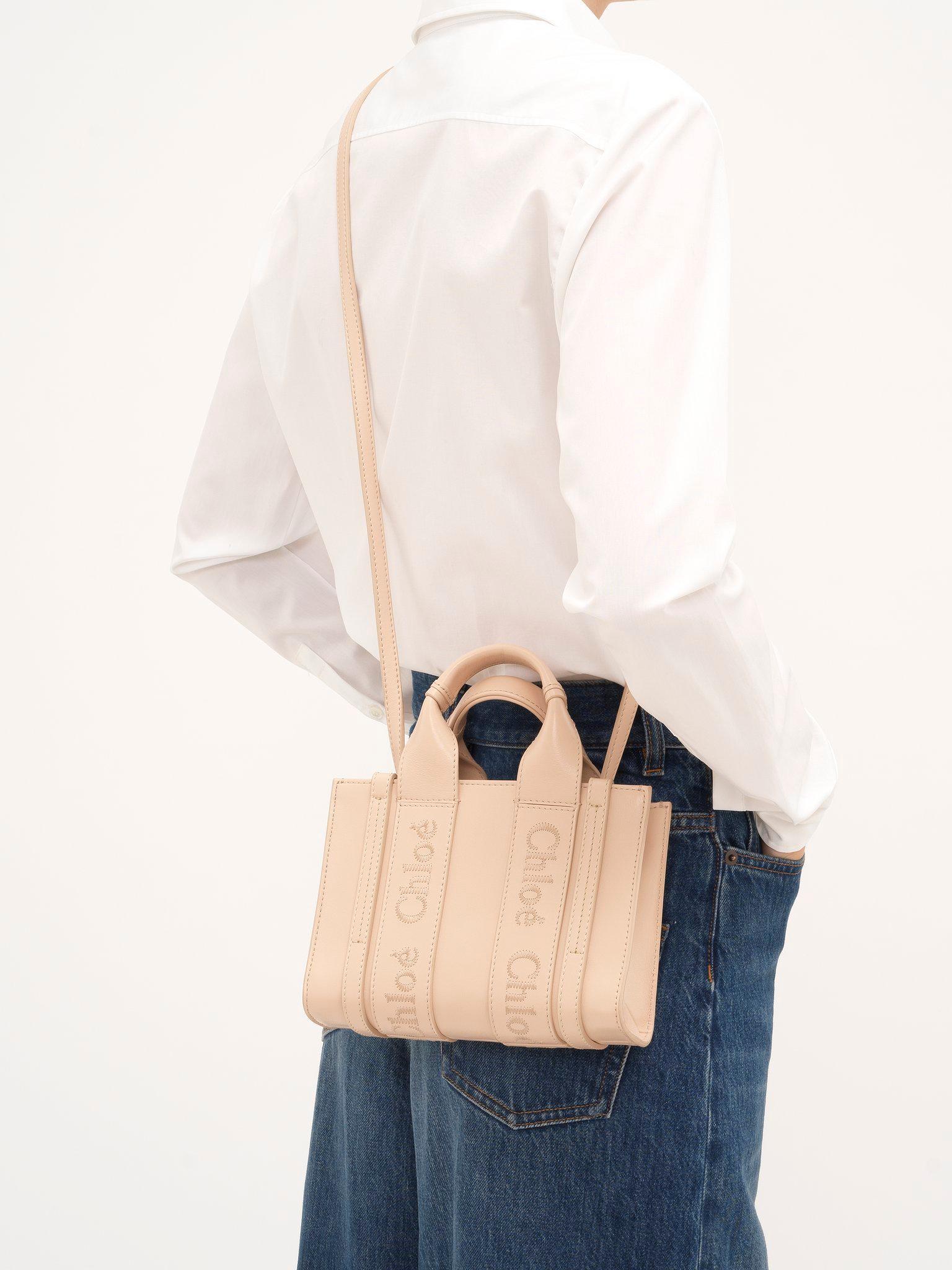 Mini Woody tote bag in soft leather Product Image